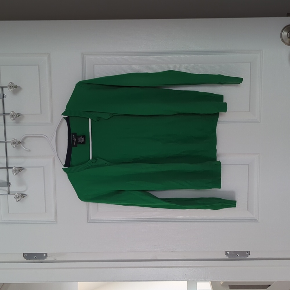 Green button up sweater for girls